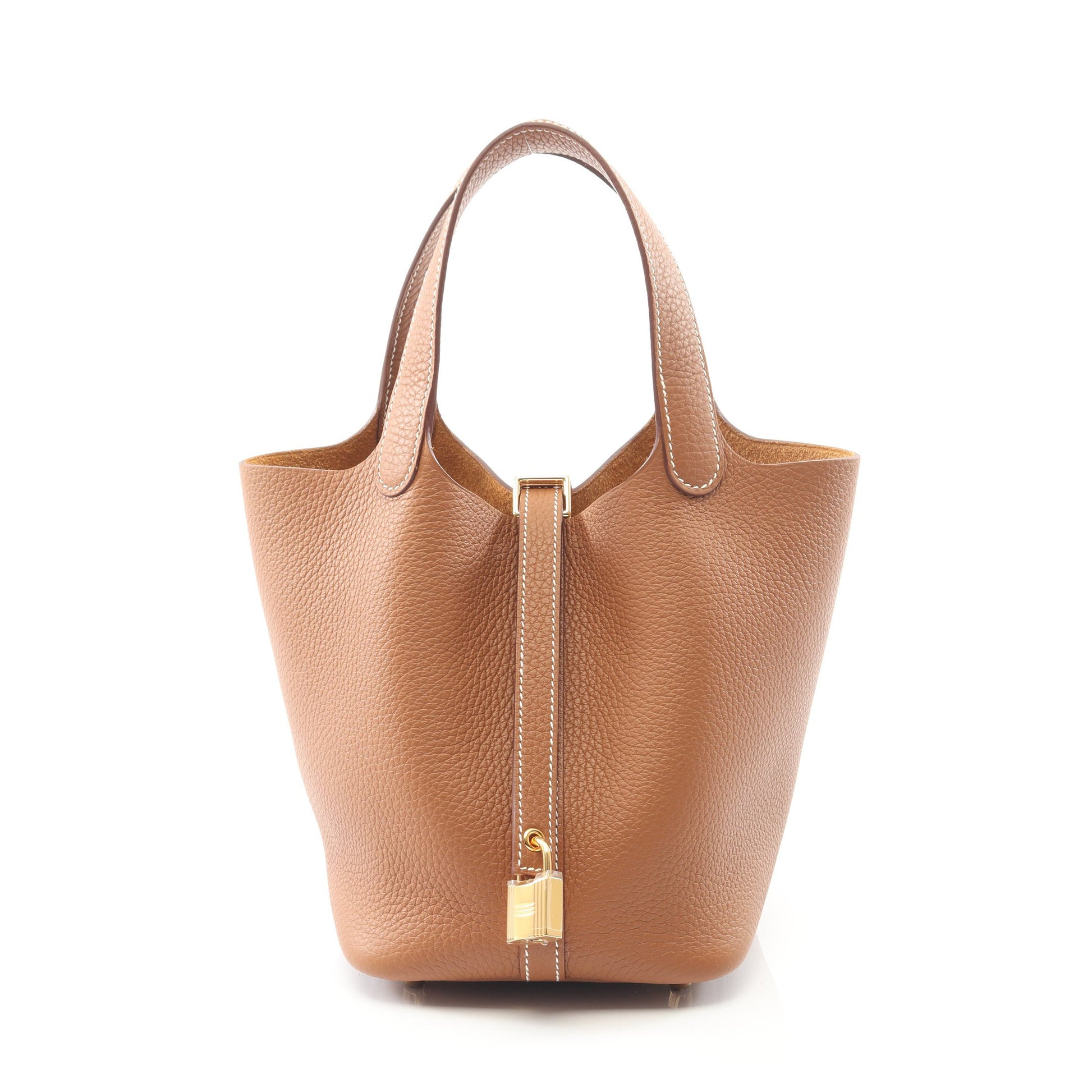 ピコタンロックPM ゴールド ハンドバッグ トリヨンクレマンス ライトブラウン ゴールド金具 K刻印 エルメス バッグ HERMES