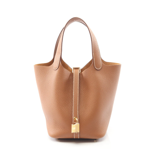 ピコタンロックPM ゴールド ハンドバッグ トリヨンクレマンス ライトブラウン ゴールド金具 K刻印 エルメス バッグ HERMES