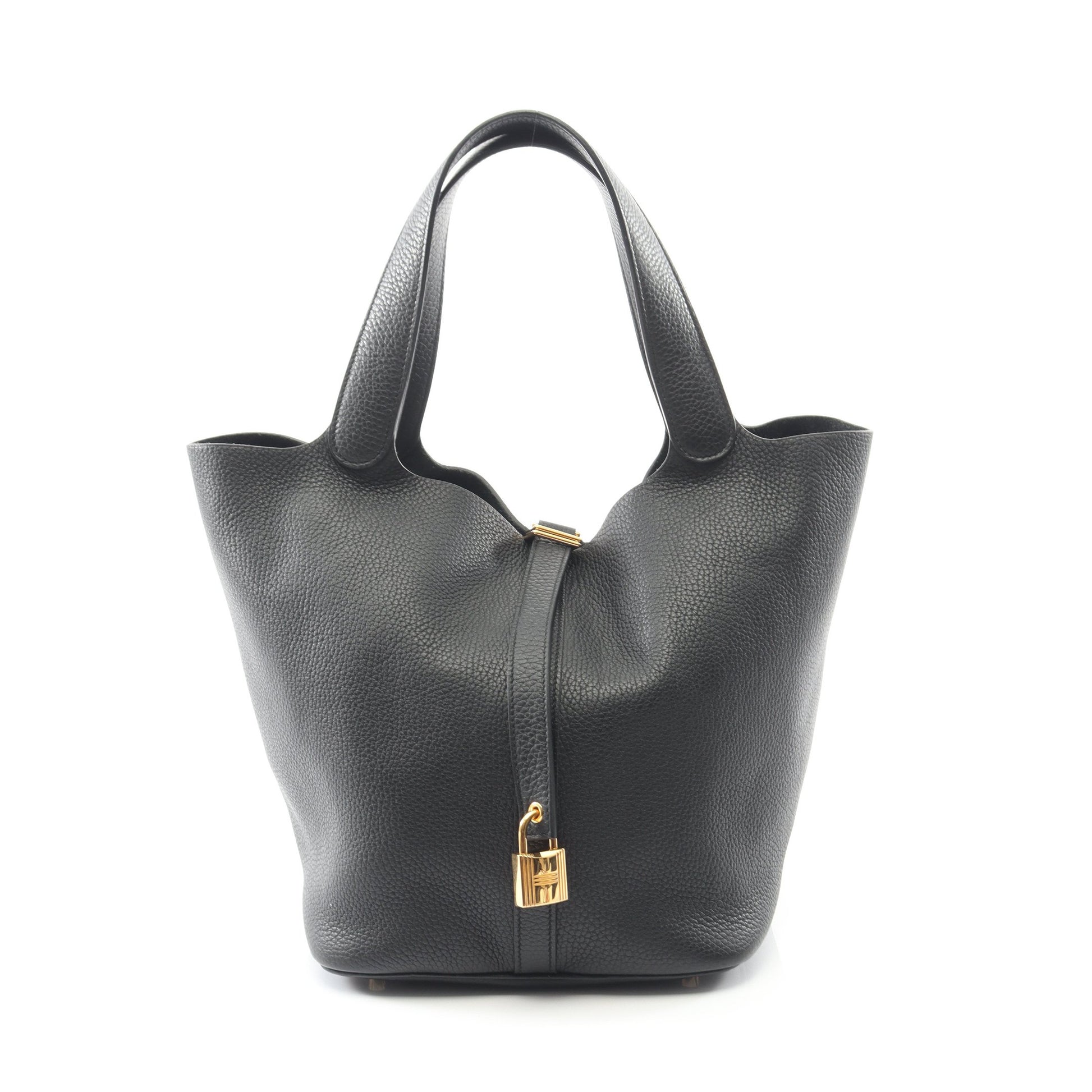 ピコタンロックGM ハンドバッグ トリヨンクレマンス ブラック ゴールド金具 C刻印 エルメス バッグ HERMES