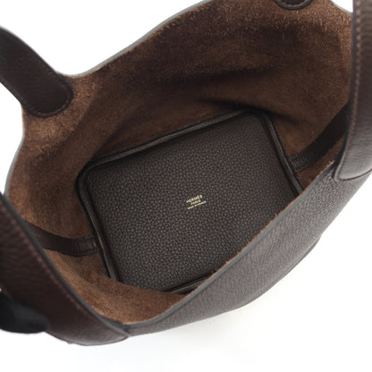 ピコタンロックPM エベンヌ ハンドバッグ トリヨンクレマンス ダークブラウン ゴールド金具 K刻印 エルメス バッグ HERMES