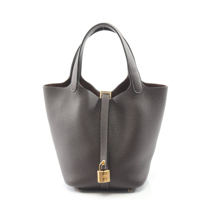 ピコタンロックPM エベンヌ ハンドバッグ トリヨンクレマンス ダークブラウン ゴールド金具 K刻印 エルメス バッグ HERMES