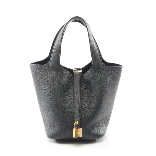 ピコタンロックPM ハンドバッグ トリヨンクレマンス ブラック ゴールド金具 K刻印 エルメス バッグ HERMES