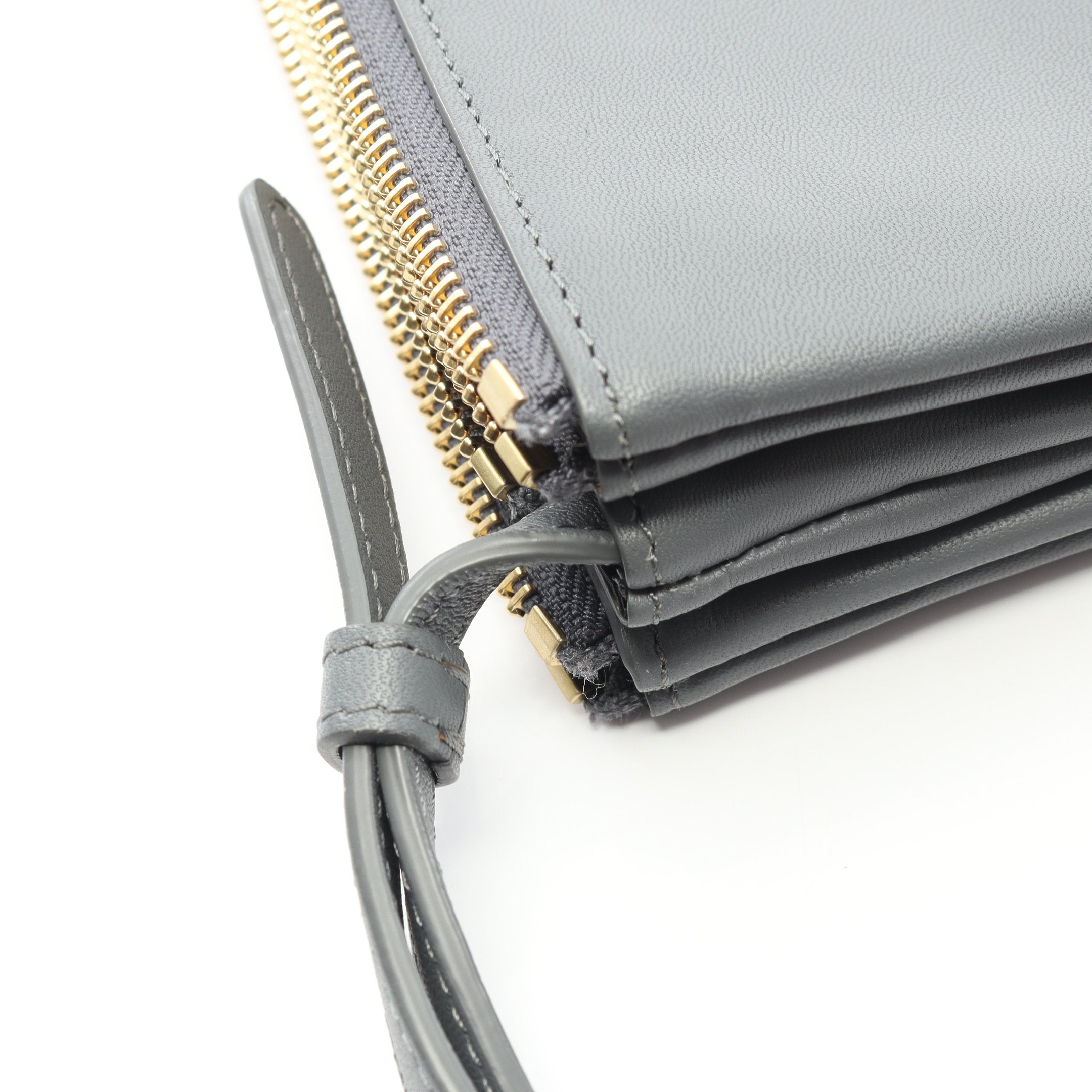 TRIO LARGE トリオ ラージ ショルダーバッグ レザー グレー セリーヌ