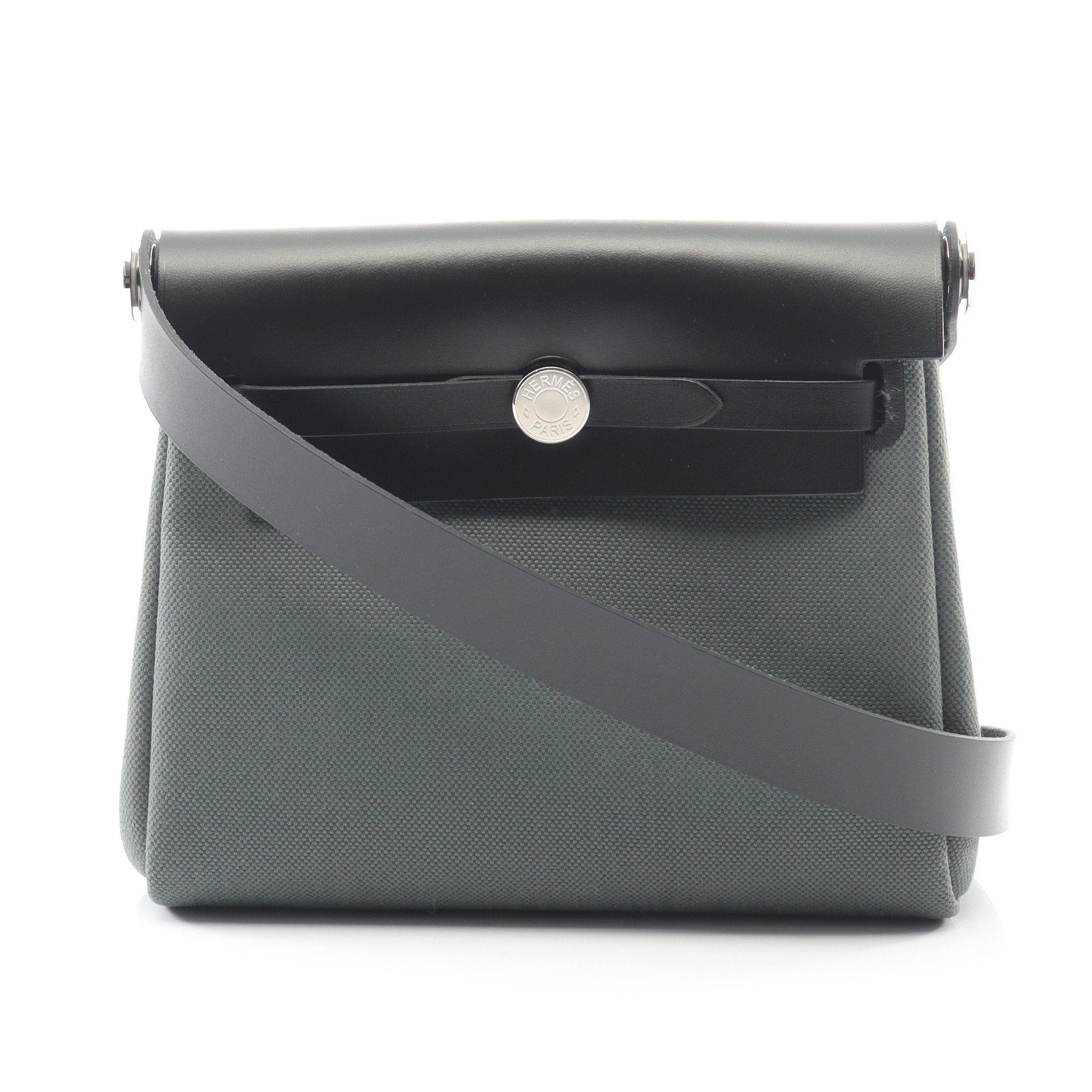 エルメス HERMES エールバッグジップ ミニ ヴェールマングローブ ショルダーバッグ バッグ キャンバス レザー トワルミリタリー / ヴァッシュハンター トワルミリタリー レディース グリーン系 / ブラック系 【中古】 エールバッグジップ ミニ ヴェールマングローブ ショルダーバッグ