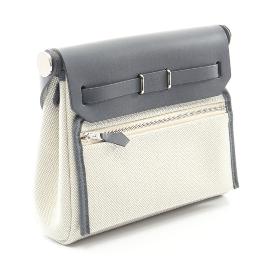 エールバッグジップ ミニ エクリュ アルドワーズ ショルダーバッグ トワルアッシュ ヴァッシュハンター ベージュ グレー シルバー金具 W刻印 エルメス バッグ HERMES