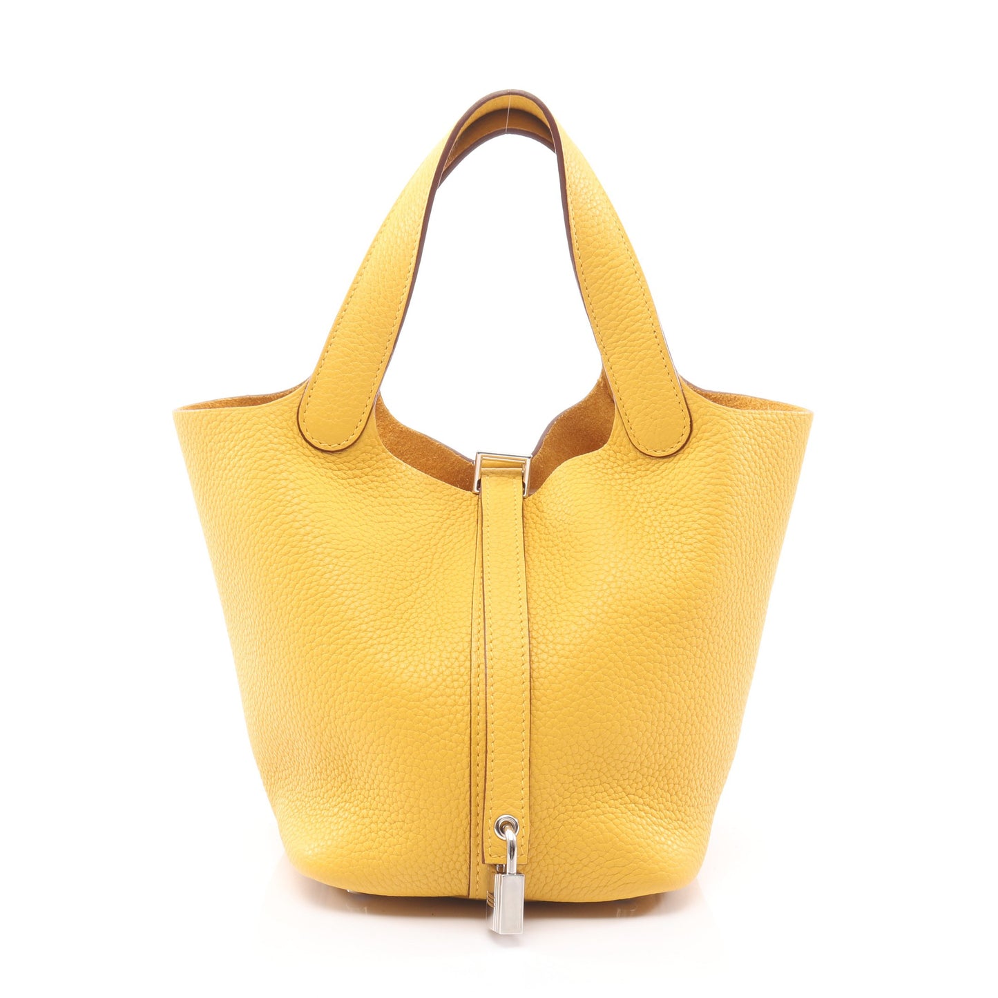 ピコタンロックPM ソレイユ ハンドバッグ トリヨンクレマンス イエロー シルバー金具 □M刻印 エルメス バッグ HERMES