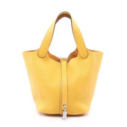 ピコタンロックPM ソレイユ ハンドバッグ トリヨンクレマンス イエロー シルバー金具 □M刻印 エルメス バッグ HERMES