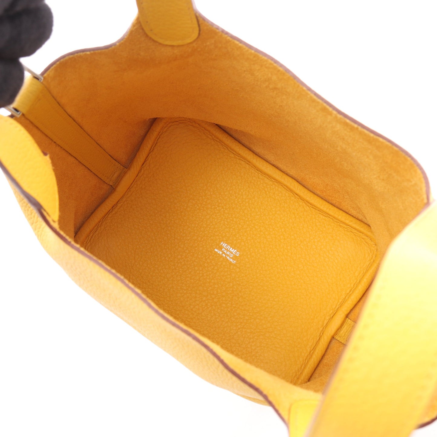 ピコタンロックPM ソレイユ ハンドバッグ トリヨンクレマンス イエロー シルバー金具 □M刻印 エルメス バッグ HERMES