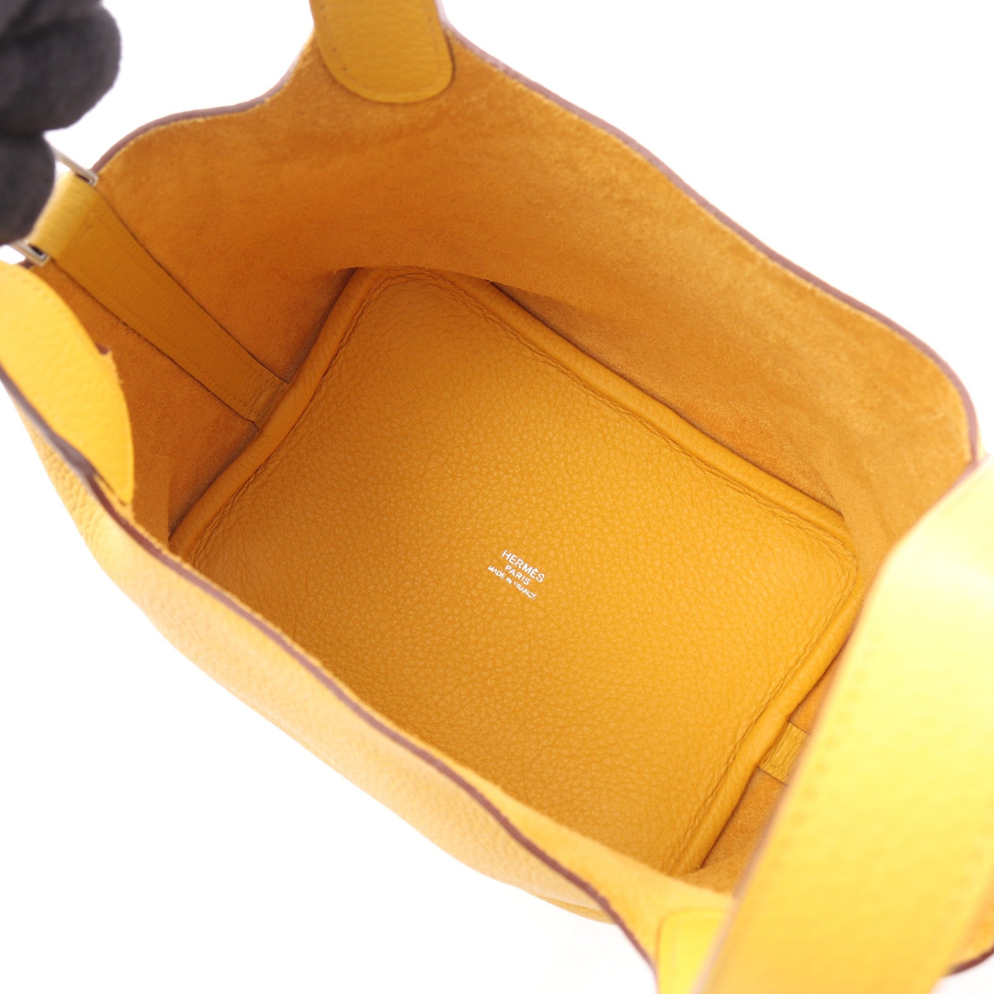 ピコタンロックPM ソレイユ ハンドバッグ トリヨンクレマンス イエロー シルバー金具 □M刻印 エルメス バッグ HERMES