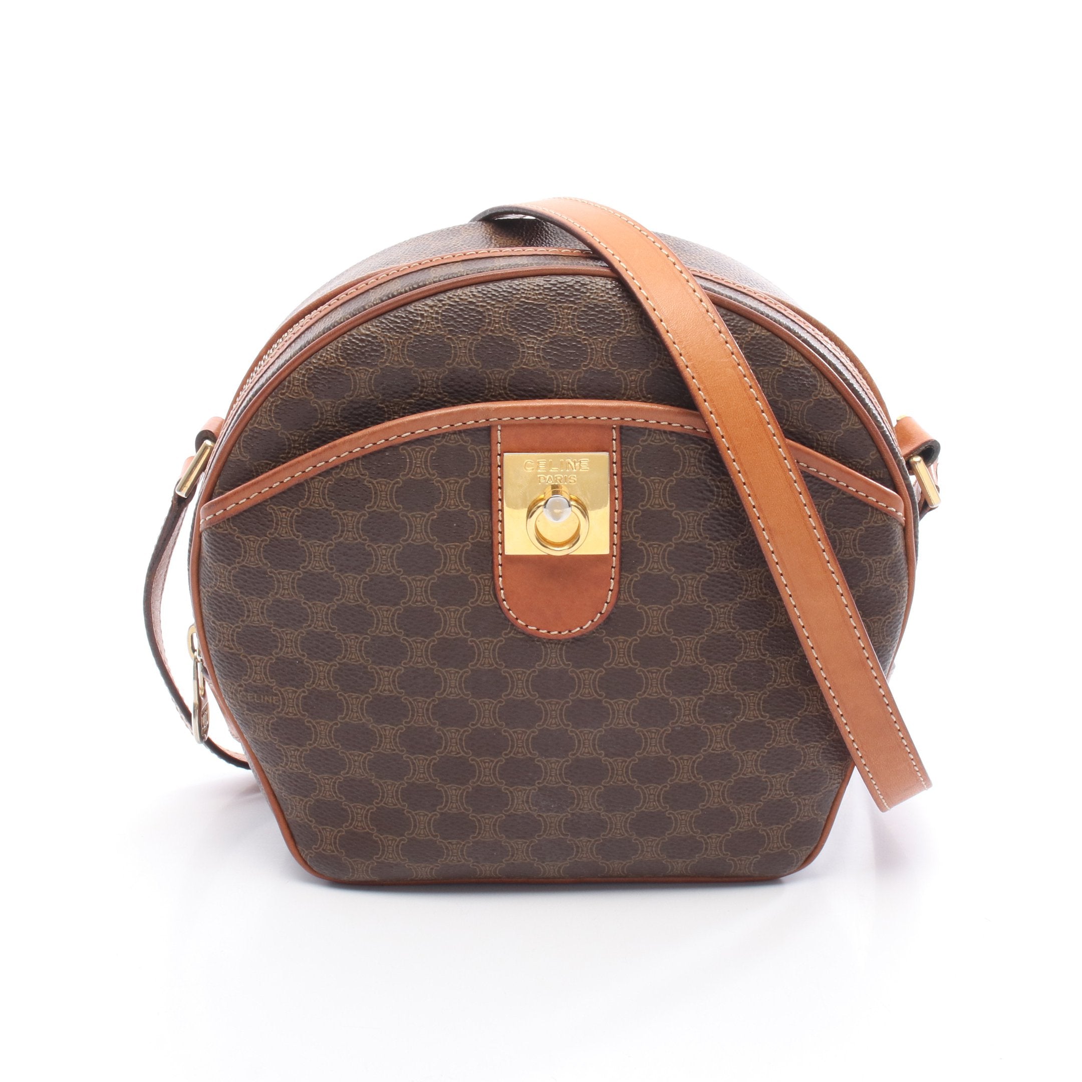 マカダム ショルダーバッグ PVC レザー ブラウン セリーヌ – RECLO