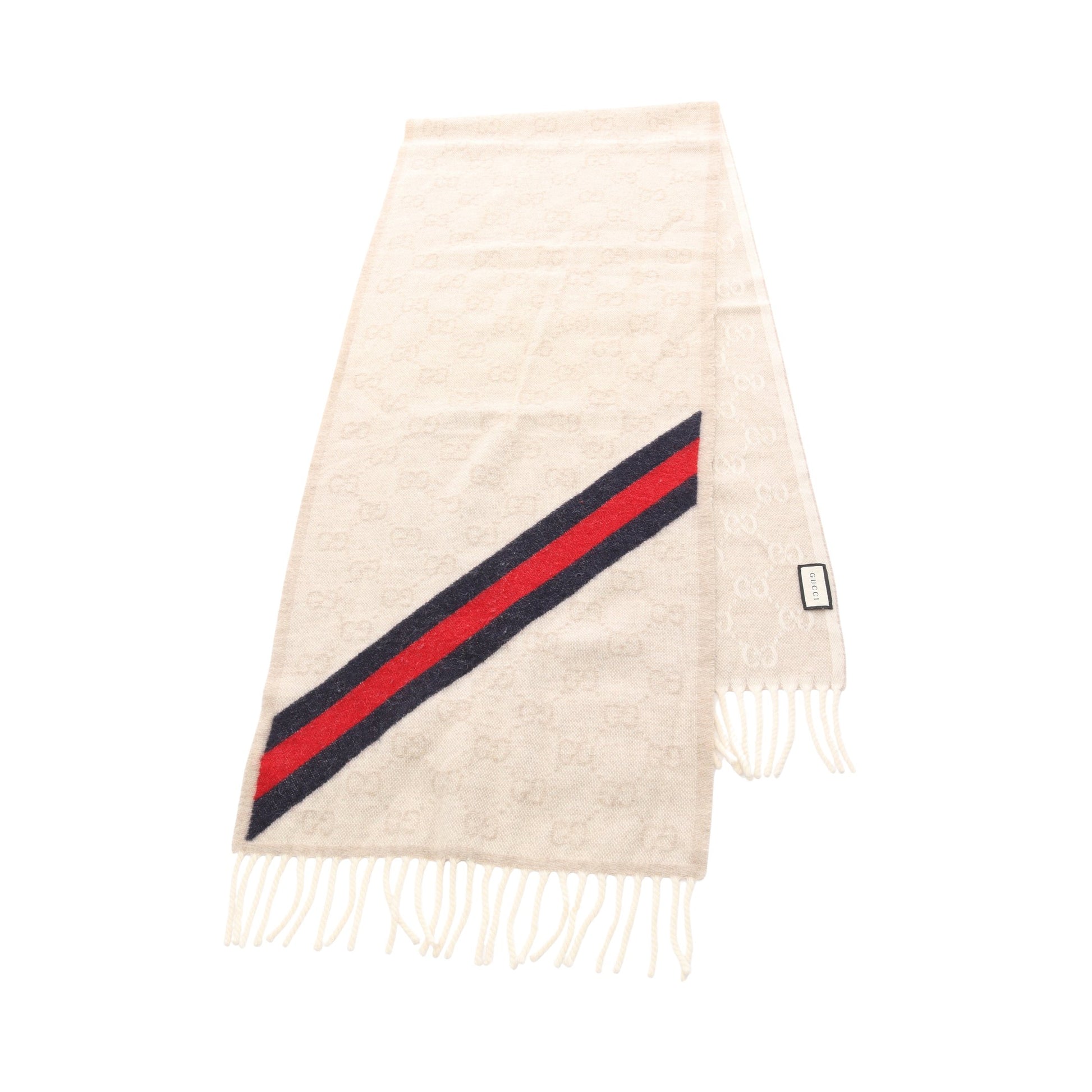 GG柄 マフラー ウール ベージュ グッチ 財布・小物 GUCCI