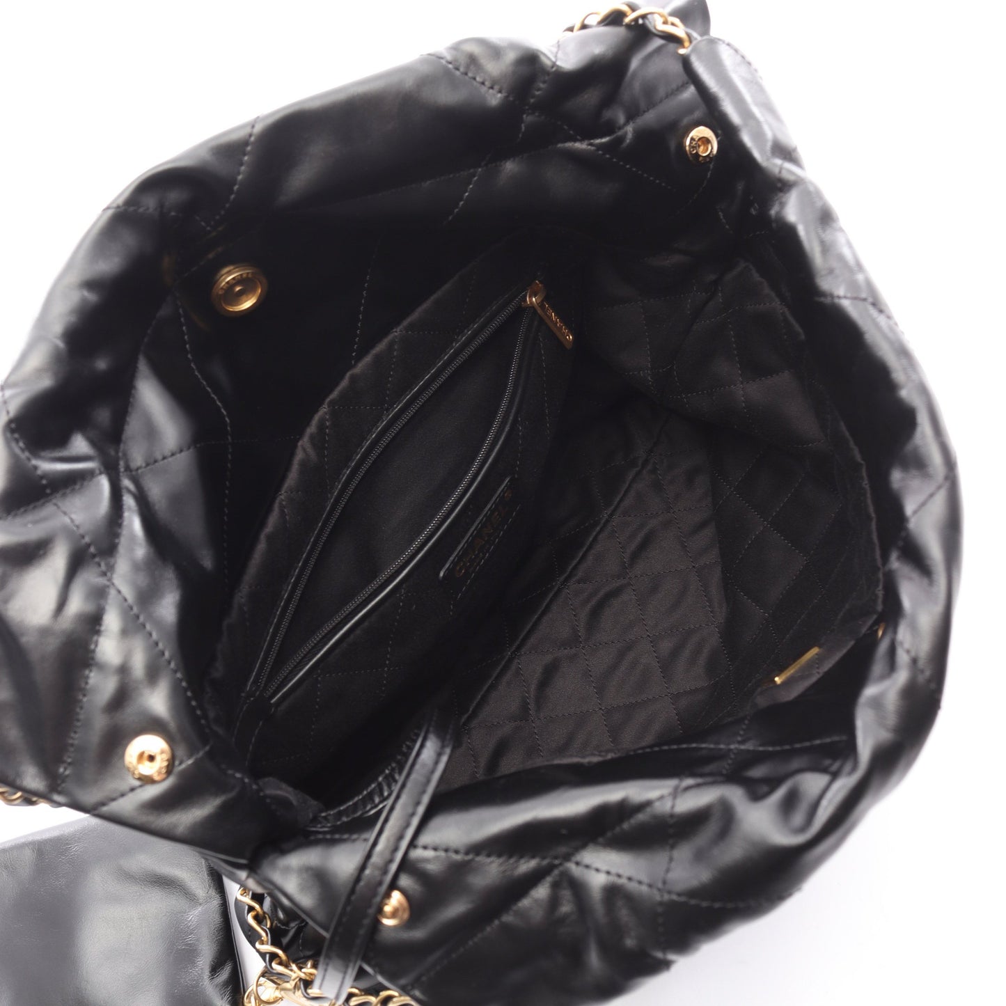 マトラッセ シャネル22 スモール チェーンショルダーバッグ レザー ブラック ゴールド金具 シャネル バッグ CHANEL