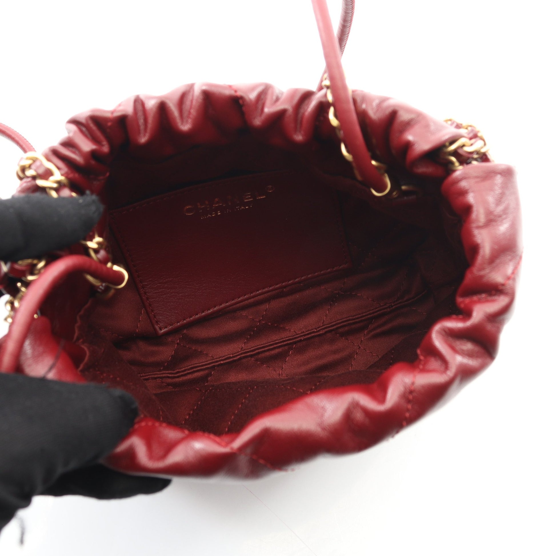 CHANEL 22 ミニ チェーンショルダーバッグ レザー ボルドー ゴールド金具 シャネル バッグ CHANEL