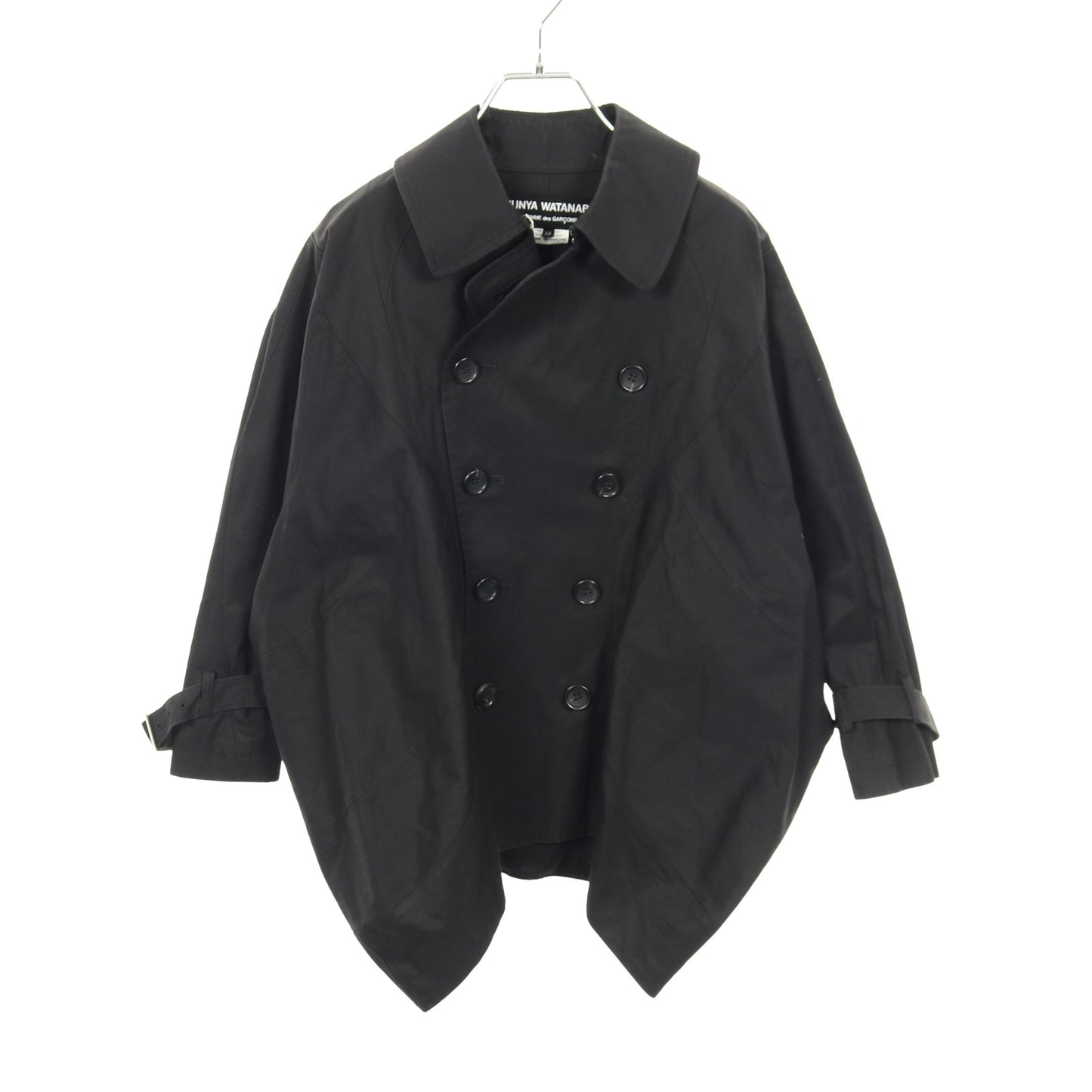ステンカラーコート コットン ブラック ダブルブレスト ジュンヤワタナベコムデギャルソン アウター JUNYA WATANABE COMME des GARCONS