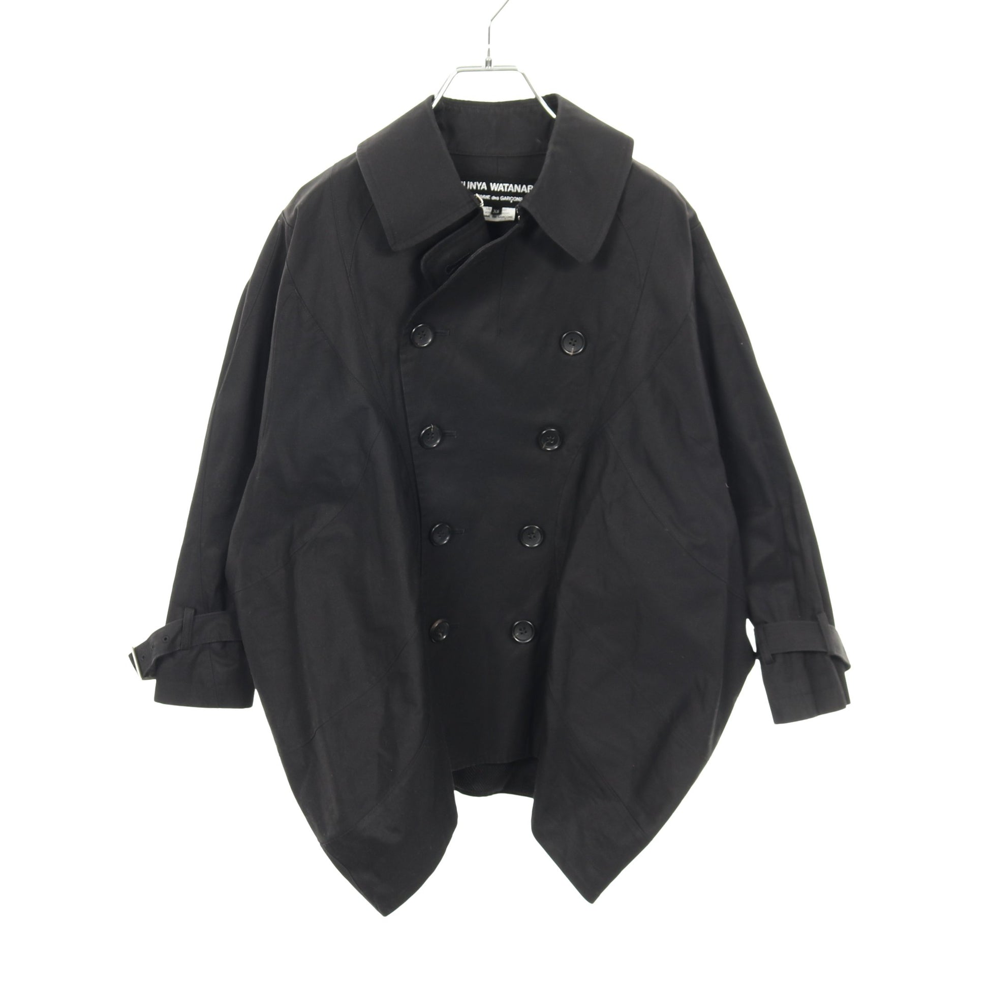 ステンカラーコート コットン ブラック ダブルブレスト ジュンヤワタナベコムデギャルソン アウター JUNYA WATANABE COMME des GARCONS