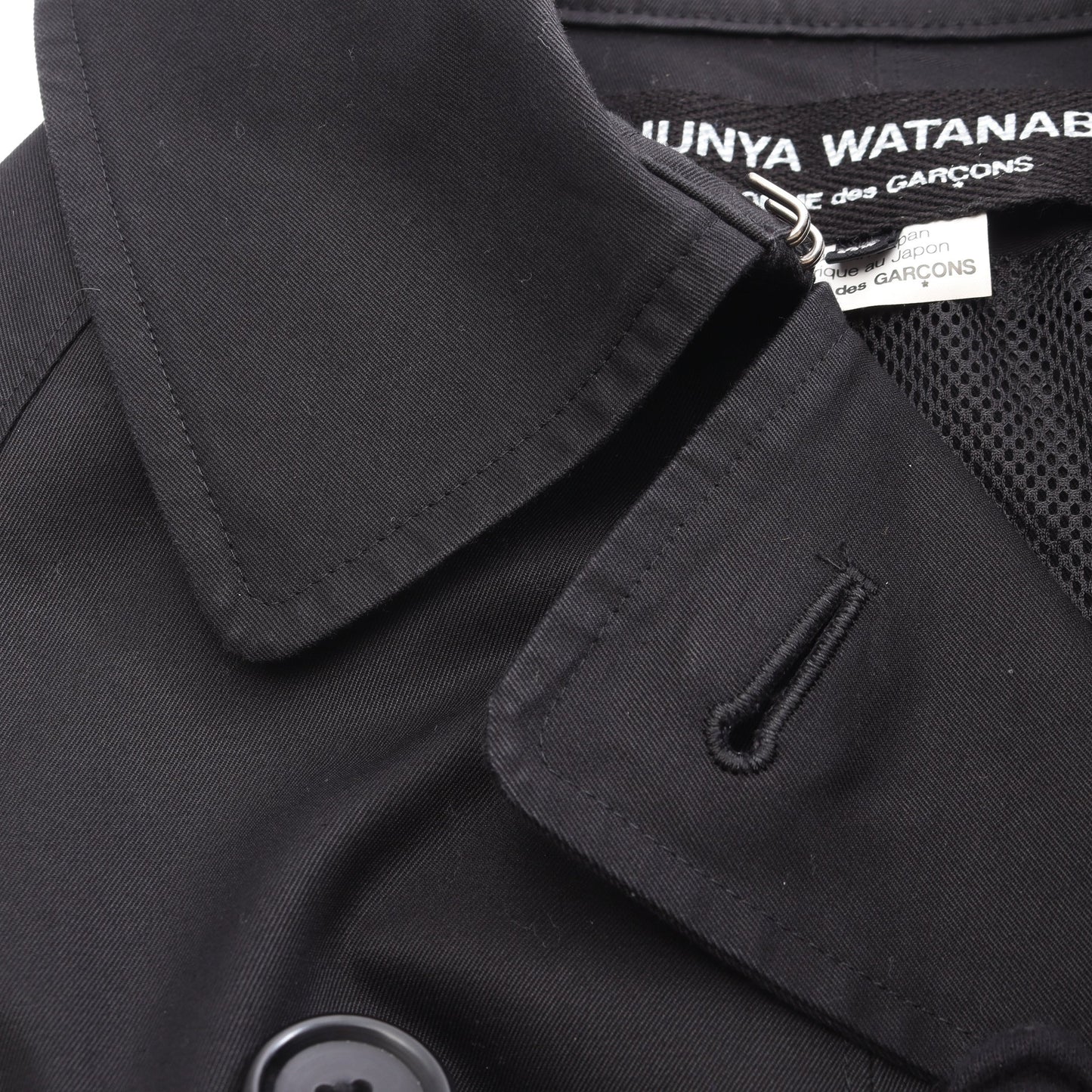 ステンカラーコート コットン ブラック ダブルブレスト ジュンヤワタナベコムデギャルソン アウター JUNYA WATANABE COMME des GARCONS