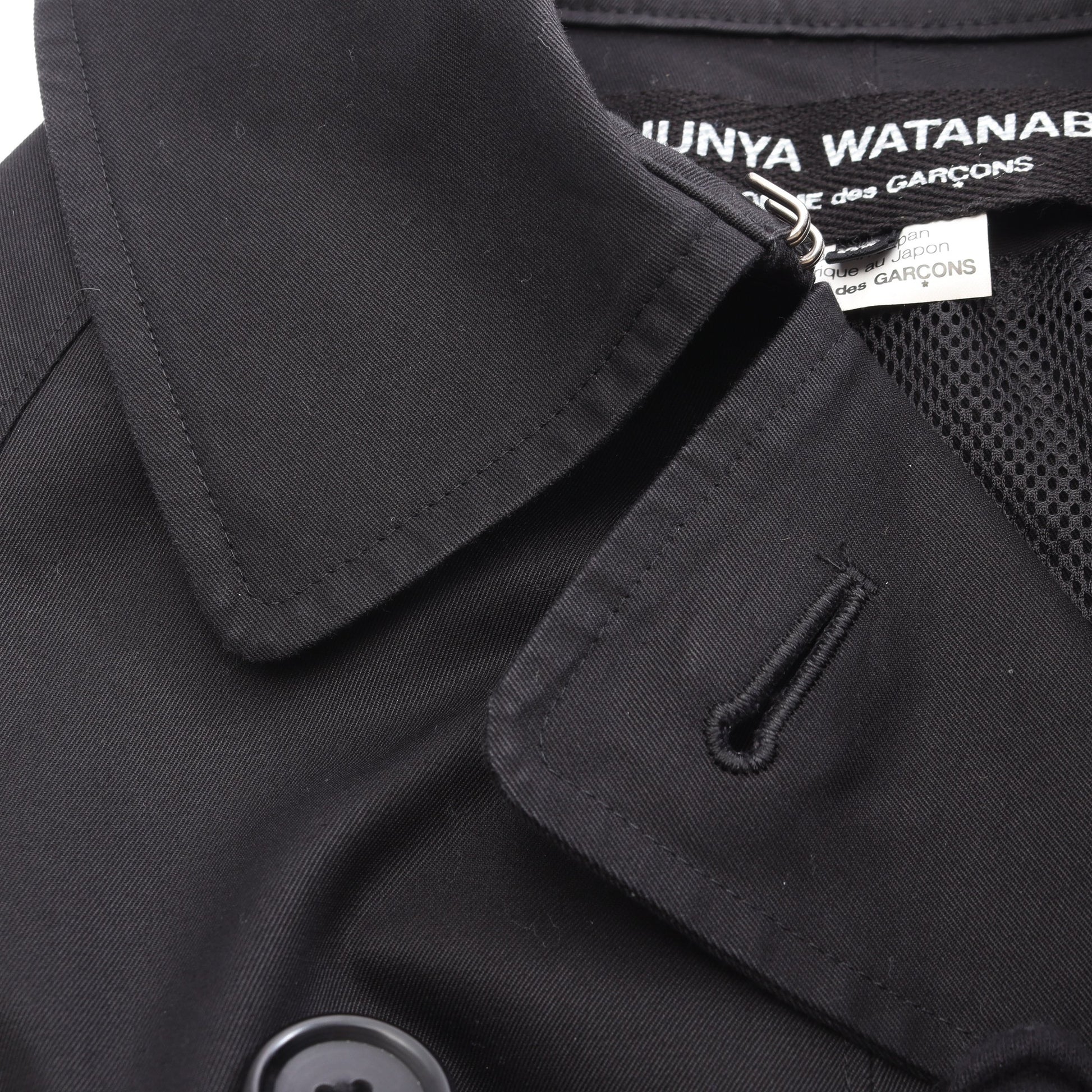 ステンカラーコート コットン ブラック ダブルブレスト ジュンヤワタナベコムデギャルソン アウター JUNYA WATANABE COMME des GARCONS