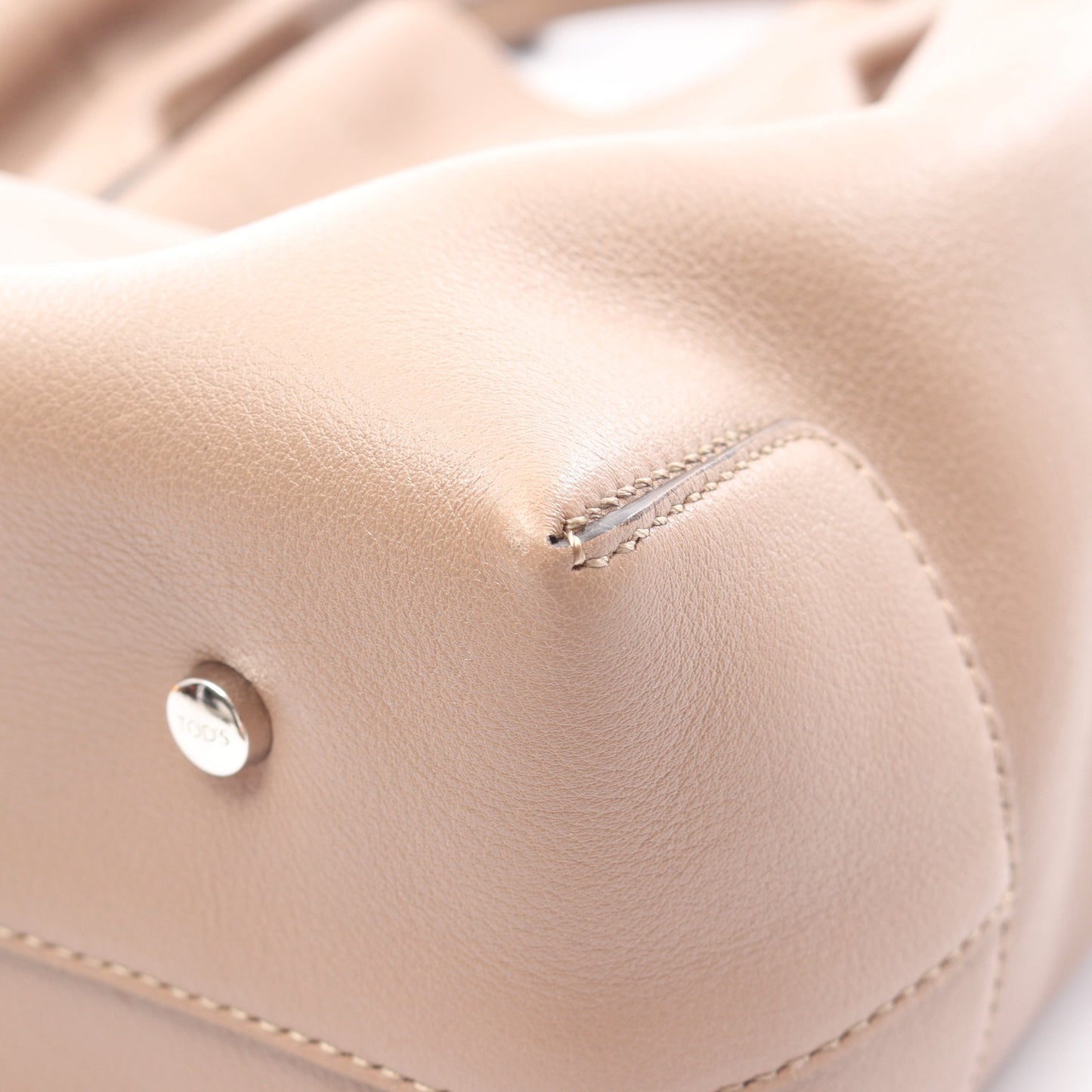 DI ドローストリング ハンドバッグ レザー グレーブラウン 2WAY トッズ バッグ TOD'S
