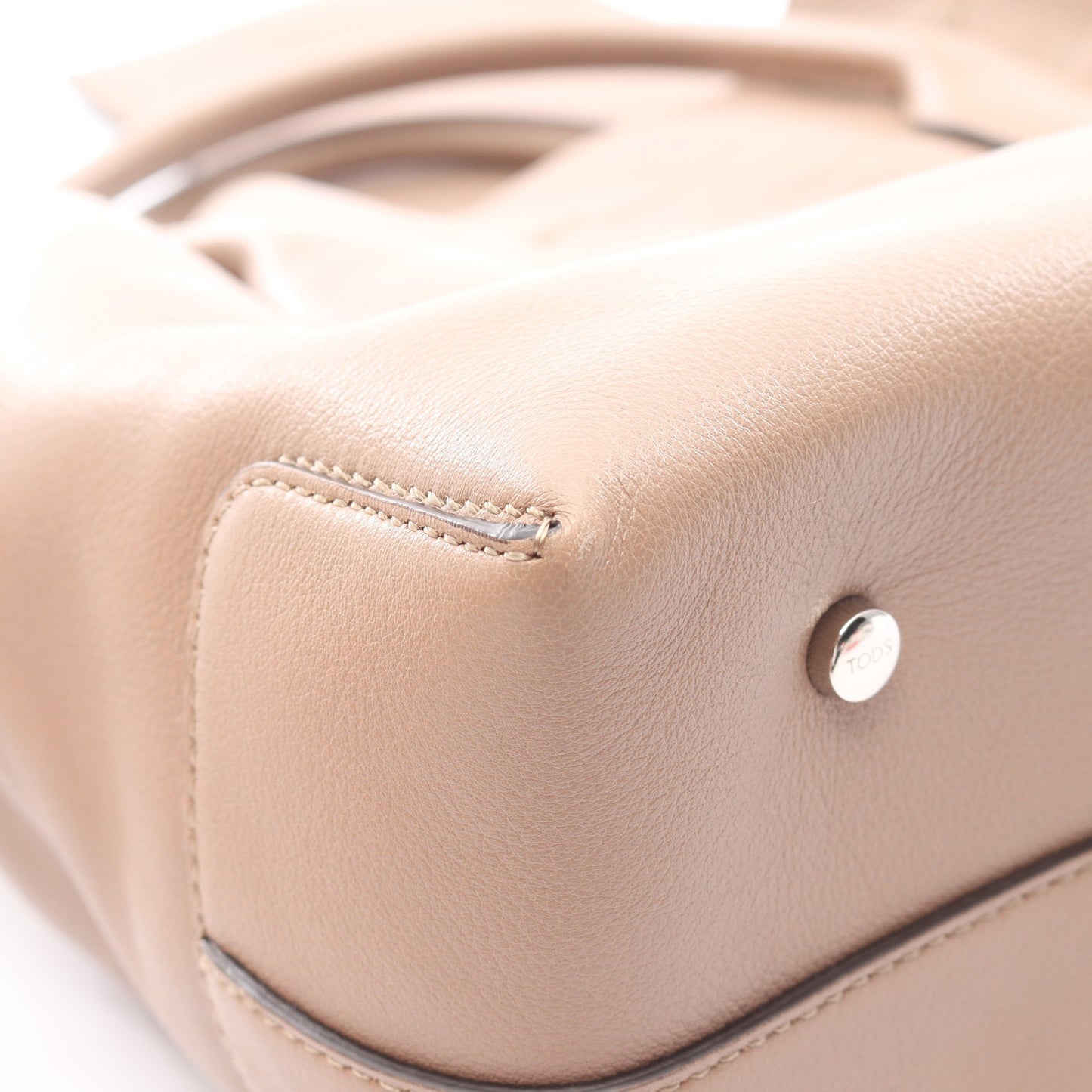 DI ドローストリング ハンドバッグ レザー グレーブラウン 2WAY トッズ バッグ TOD'S