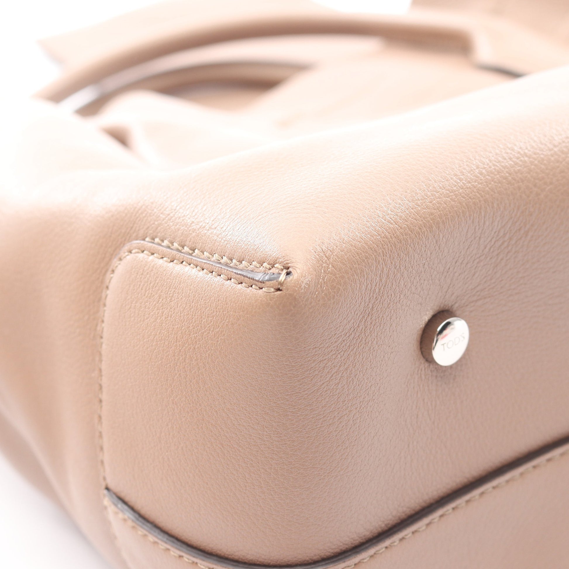 DI ドローストリング ハンドバッグ レザー グレーブラウン 2WAY トッズ バッグ TOD'S