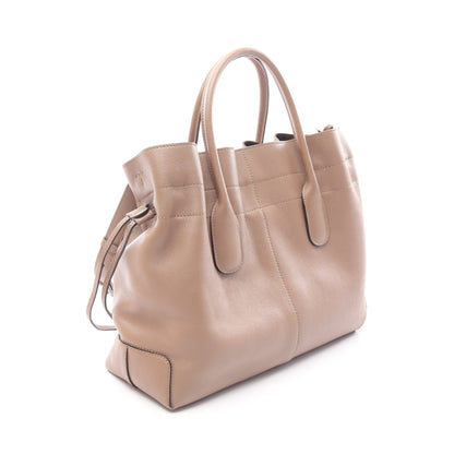 DI ドローストリング ハンドバッグ レザー グレーブラウン 2WAY トッズ バッグ TOD'S