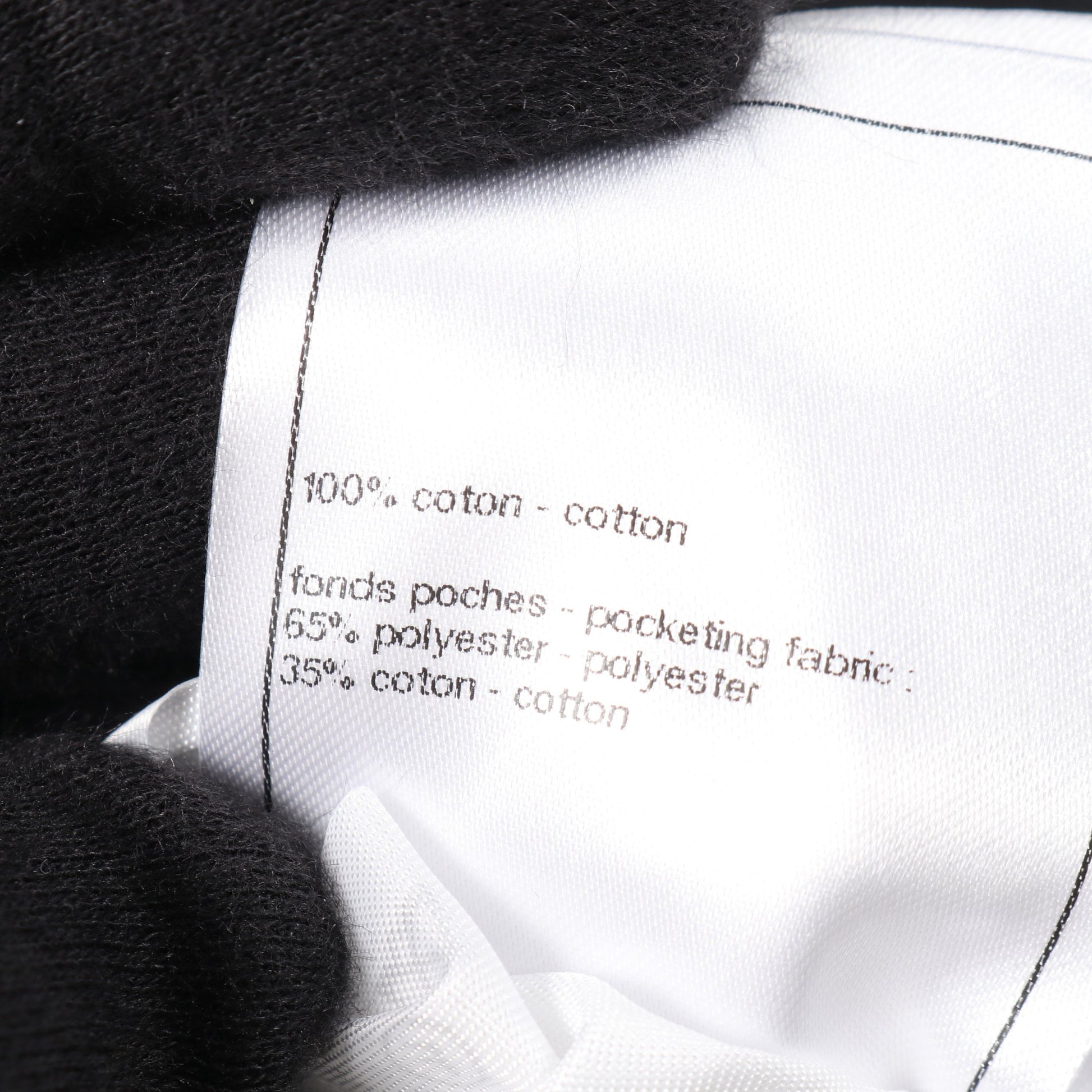 カメリアボタン付き デニムパンツ コットン ブラック シャネル – RECLO