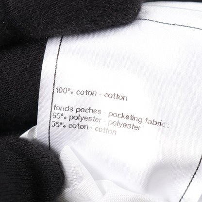 カメリアボタン付き デニムパンツ コットン ブラック シャネル ボトムス CHANEL