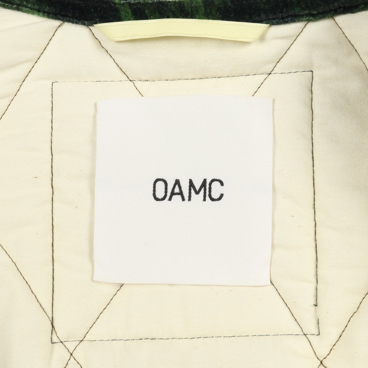 Combat Liner Velvet Jacket ベロア キルティングジャケット レーヨン シルク グリーン 中綿 オーエーエムシー アウター OAMC
