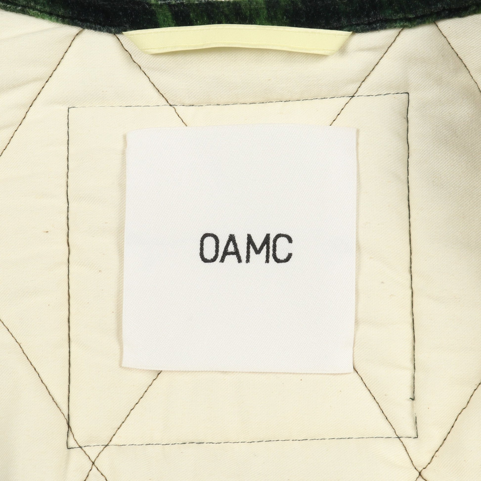 Combat Liner Velvet Jacket ベロア キルティングジャケット レーヨン シルク グリーン 中綿 オーエーエムシー アウター OAMC