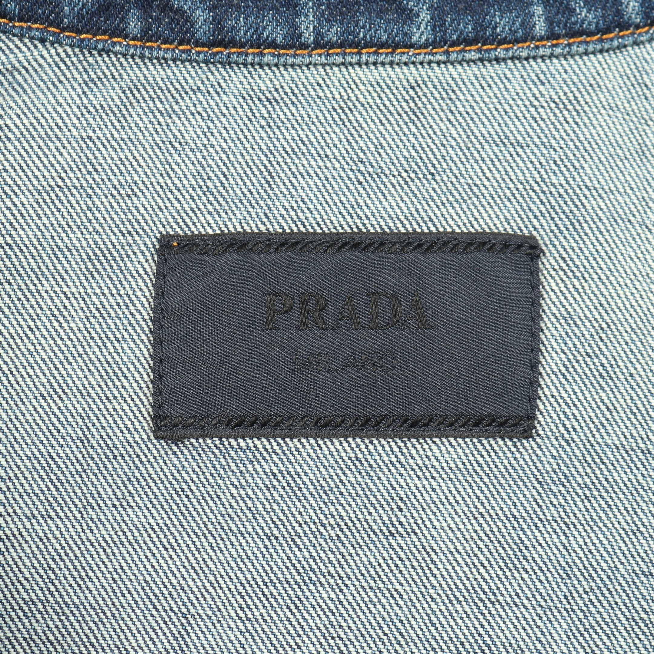 デニムシャツ コットン インディゴブルー 三角プレート ユーズド加工