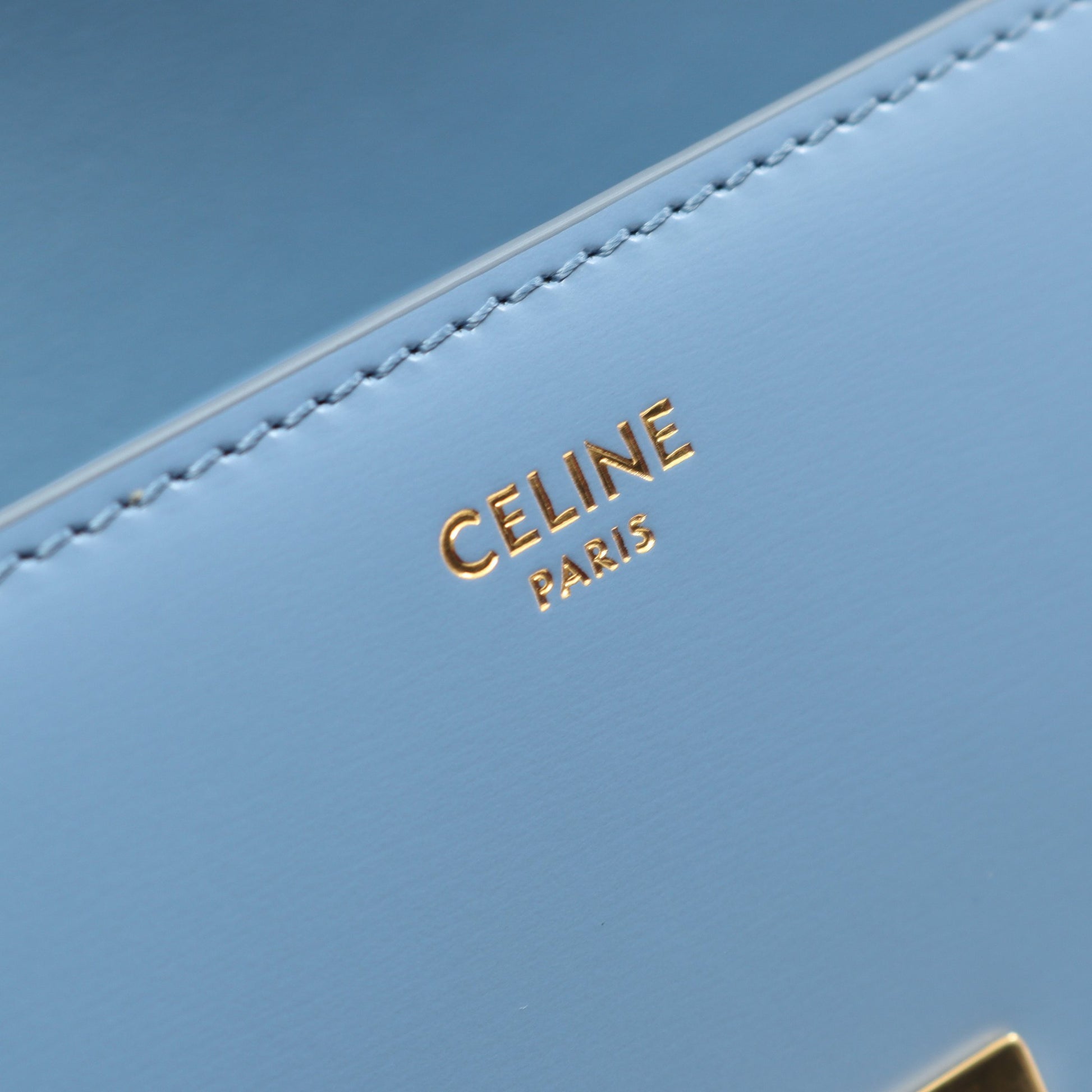 トリオンフ ショルダーバッグ レザー ブルー セリーヌ バッグ CELINE