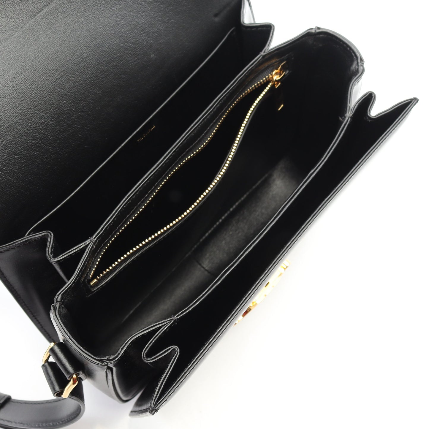 クラシック トリオンフ ミディアム ショルダーバッグ レザー ブラック セリーヌ バッグ CELINE