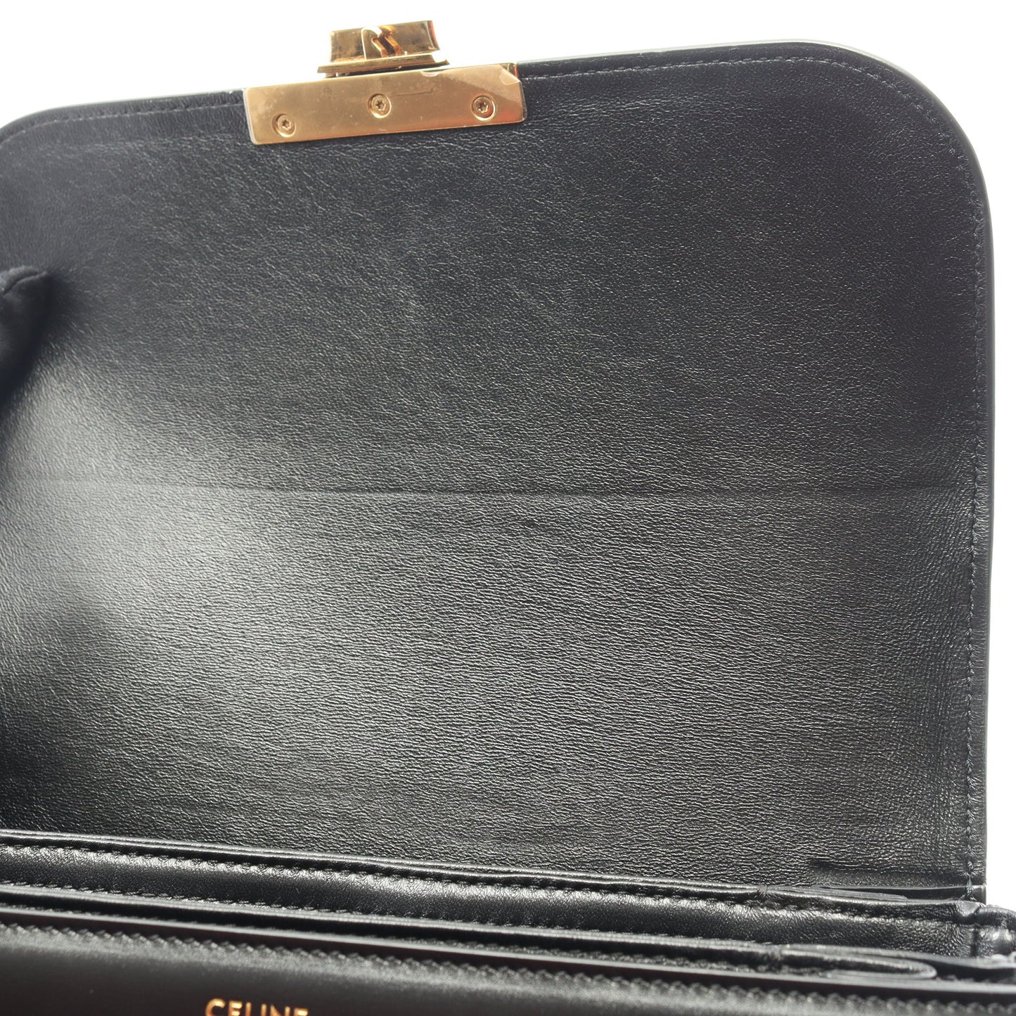 クラシック トリオンフ ミディアム ショルダーバッグ レザー ブラック セリーヌ バッグ CELINE