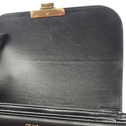 クラシック トリオンフ ミディアム ショルダーバッグ レザー ブラック セリーヌ バッグ CELINE
