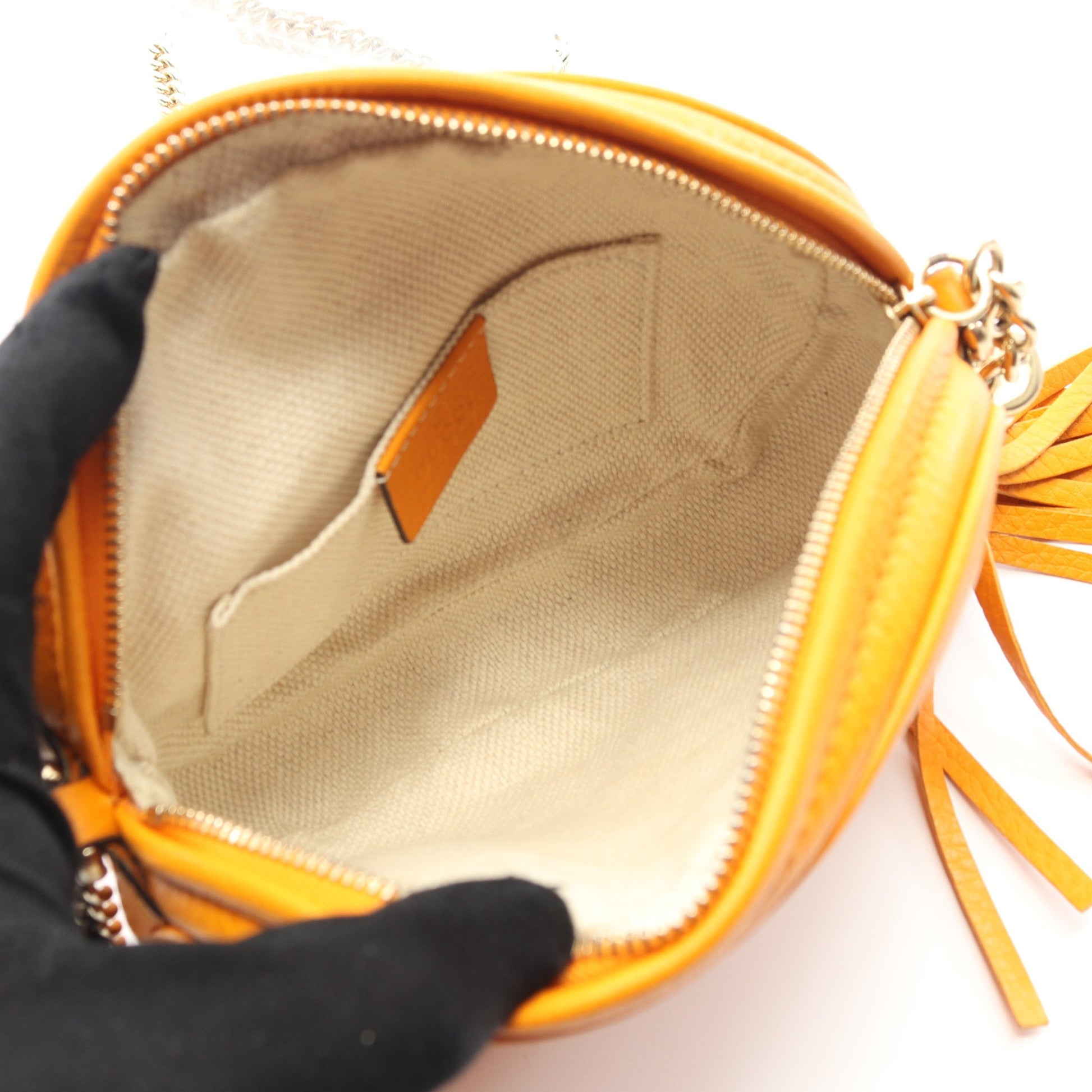 ソーホー チェーンショルダーバッグ レザー オレンジ タッセル グッチ バッグ GUCCI