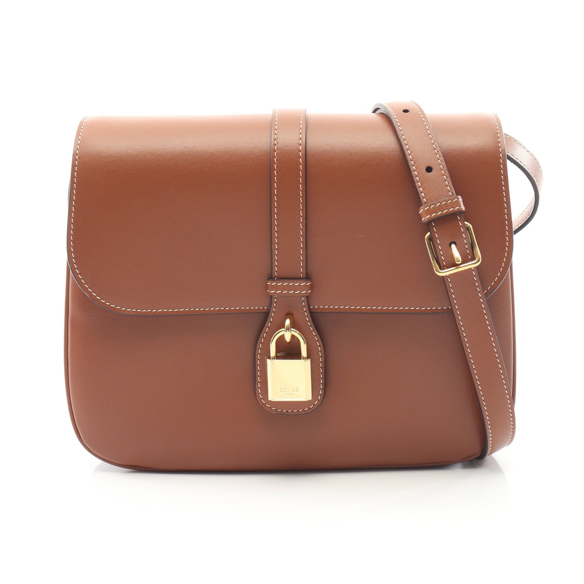 タブー ミディアム ショルダーバッグ レザー ブラウン セリーヌ バッグ CELINE