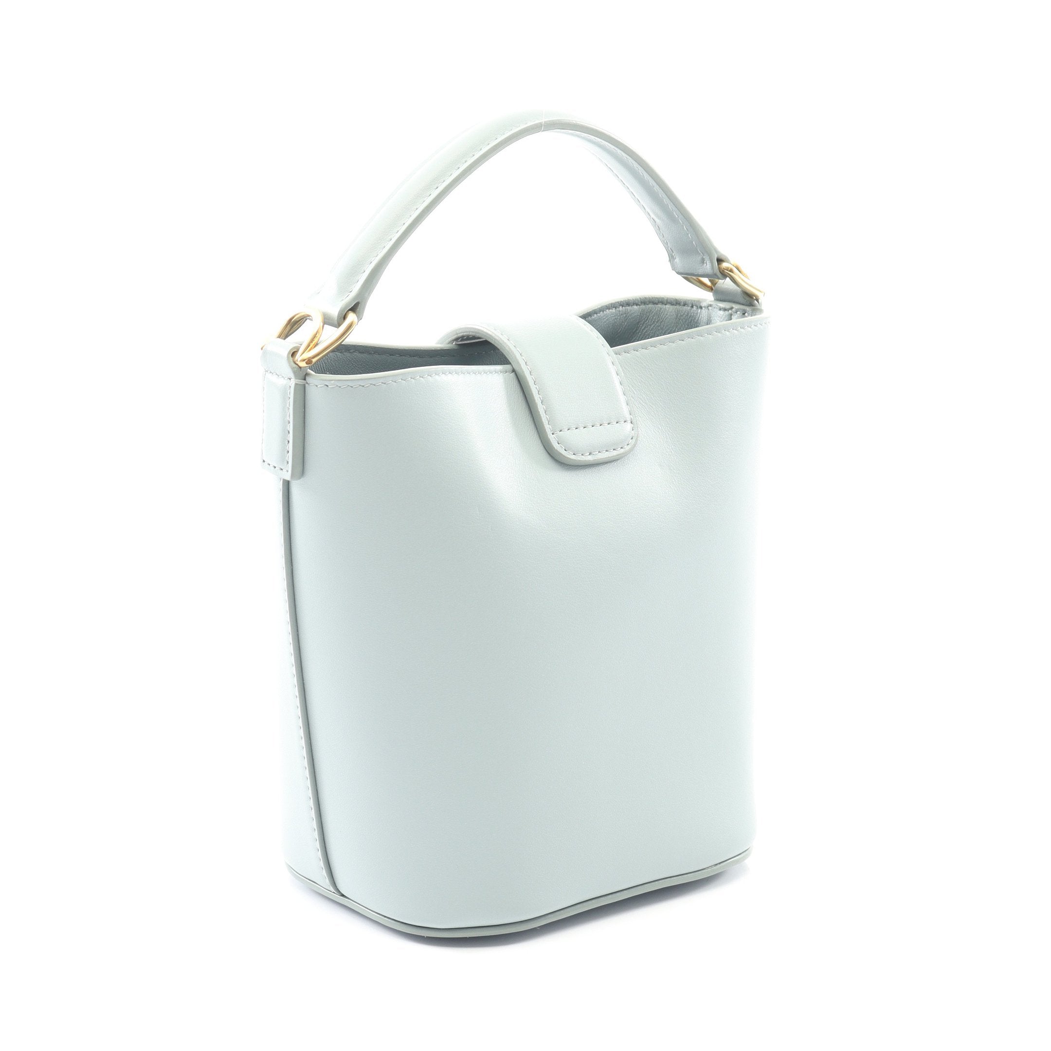 トリオンフ ミニ バケット ルイーズ ハンドバッグ レザー ブルーグレー