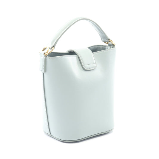 トリオンフ ミニ バケット ルイーズ ハンドバッグ レザー ブルーグレー 2WAY セリーヌ バッグ CELINE