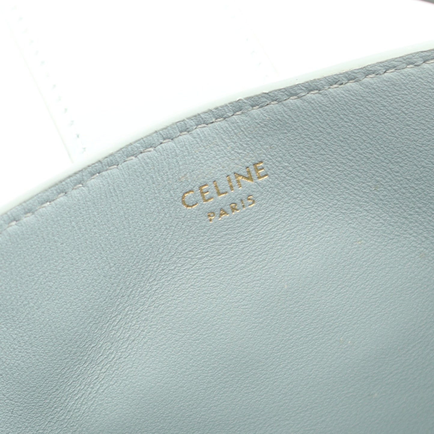 トリオンフ ミニ バケット ルイーズ ハンドバッグ レザー ブルーグレー 2WAY セリーヌ バッグ CELINE