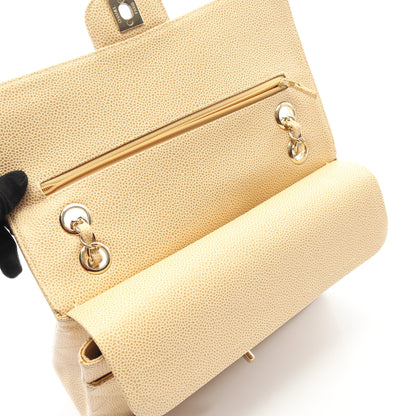 マトラッセ Wフラップ Wチェーンショルダーバッグ キャビアスキン ベージュ ゴールド金具 シャネル バッグ CHANEL