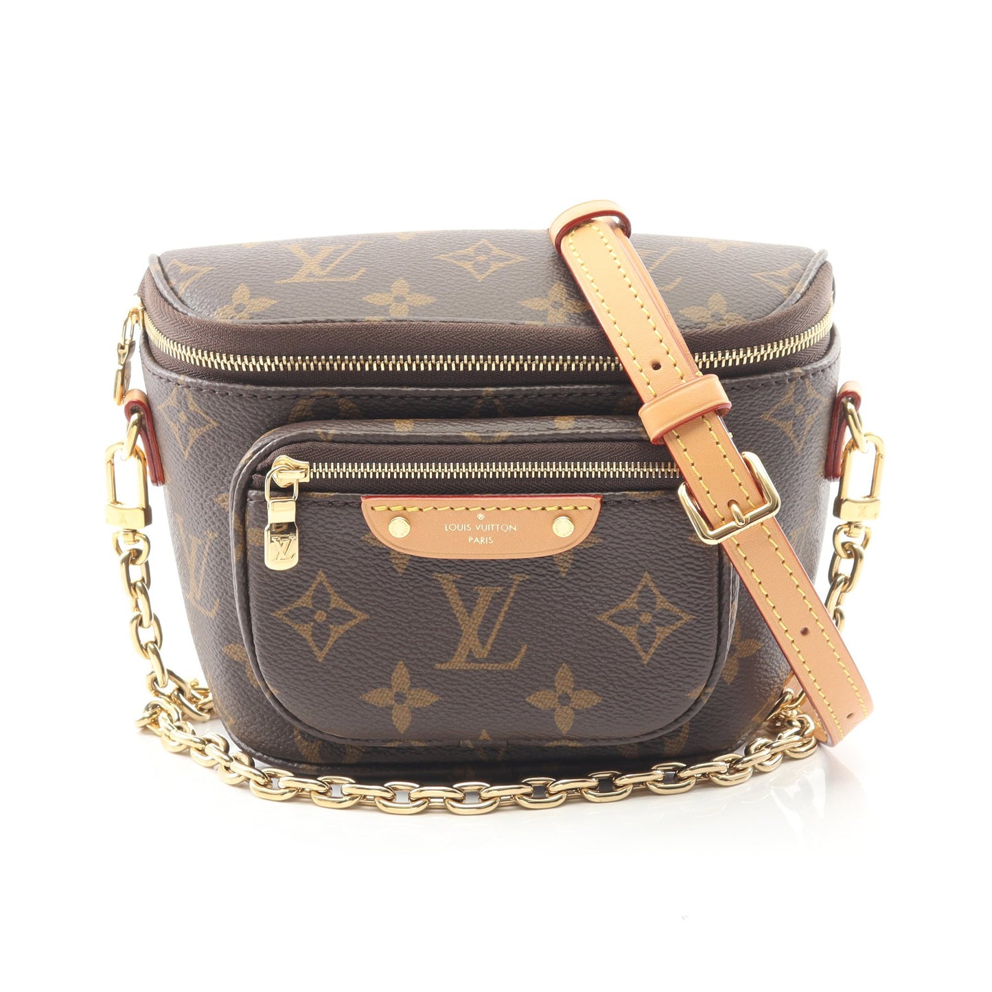 ミニ バムバッグ モノグラム チェーンハンドバッグ PVC レザー ブラウン 2WAY ルイヴィトン バッグ LOUIS VUITTON