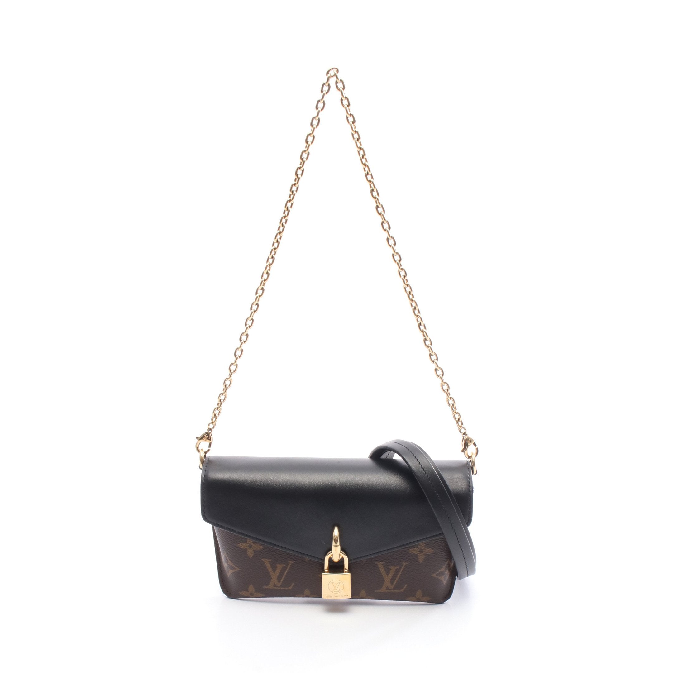 パドロック オンストラップ モノグラム ノワール チェーンショルダー