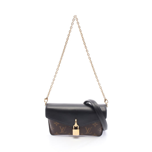 パドロック オンストラップ モノグラム ノワール チェーンショルダーバッグ PVC レザー ブラウン ブラック ルイヴィトン バッグ LOUIS VUITTON
