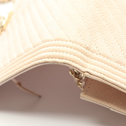 ボーイシャネル マトラッセ チェーンウォレット キャビアスキン ベージュ ゴールド金具 シャネル バッグ CHANEL