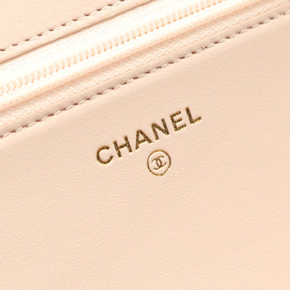 ボーイシャネル マトラッセ チェーンウォレット キャビアスキン ベージュ ゴールド金具 シャネル バッグ CHANEL