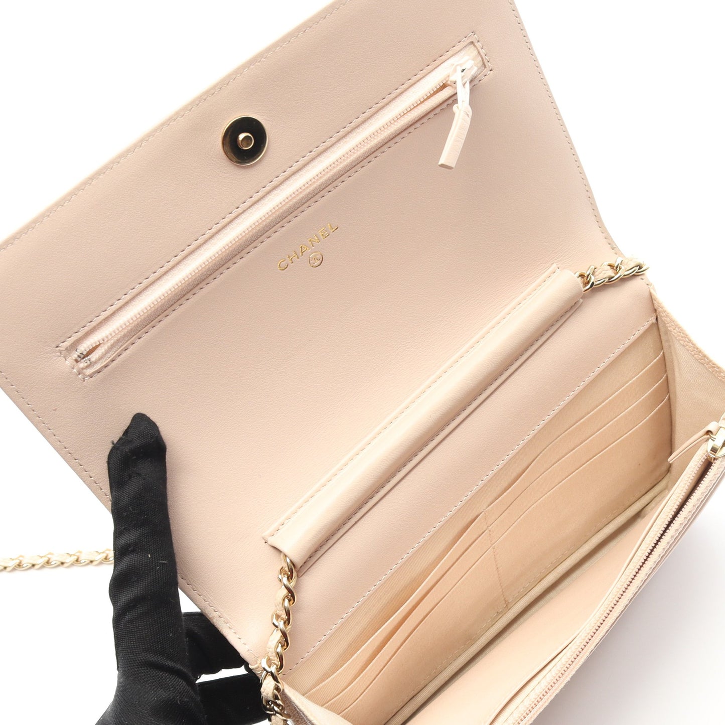 ボーイシャネル マトラッセ チェーンウォレット キャビアスキン ベージュ ゴールド金具 シャネル バッグ CHANEL