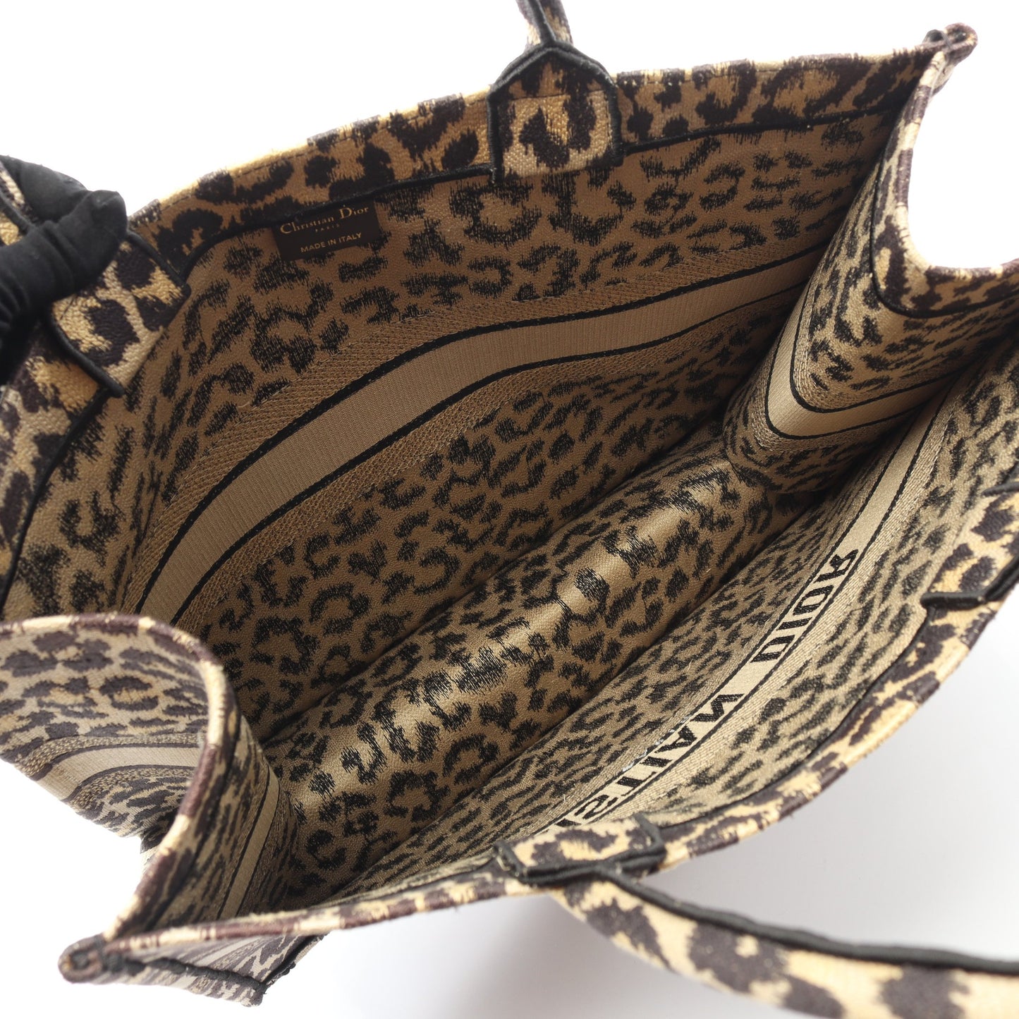 BOOK TOTE ブックトート ラージ ハンドバッグ トートバッグ レオパード キャンバス ベージュ ブラック マルチカラー クリスチャンディオール バッグ Christian Dior