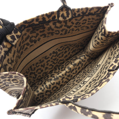 BOOK TOTE ブックトート ラージ ハンドバッグ トートバッグ レオパード キャンバス ベージュ ブラック マルチカラー クリスチャンディオール バッグ Christian Dior