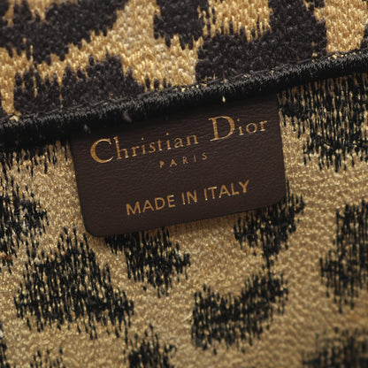 BOOK TOTE ブックトート ラージ ハンドバッグ トートバッグ レオパード キャンバス ベージュ ブラック マルチカラー クリスチャンディオール バッグ Christian Dior