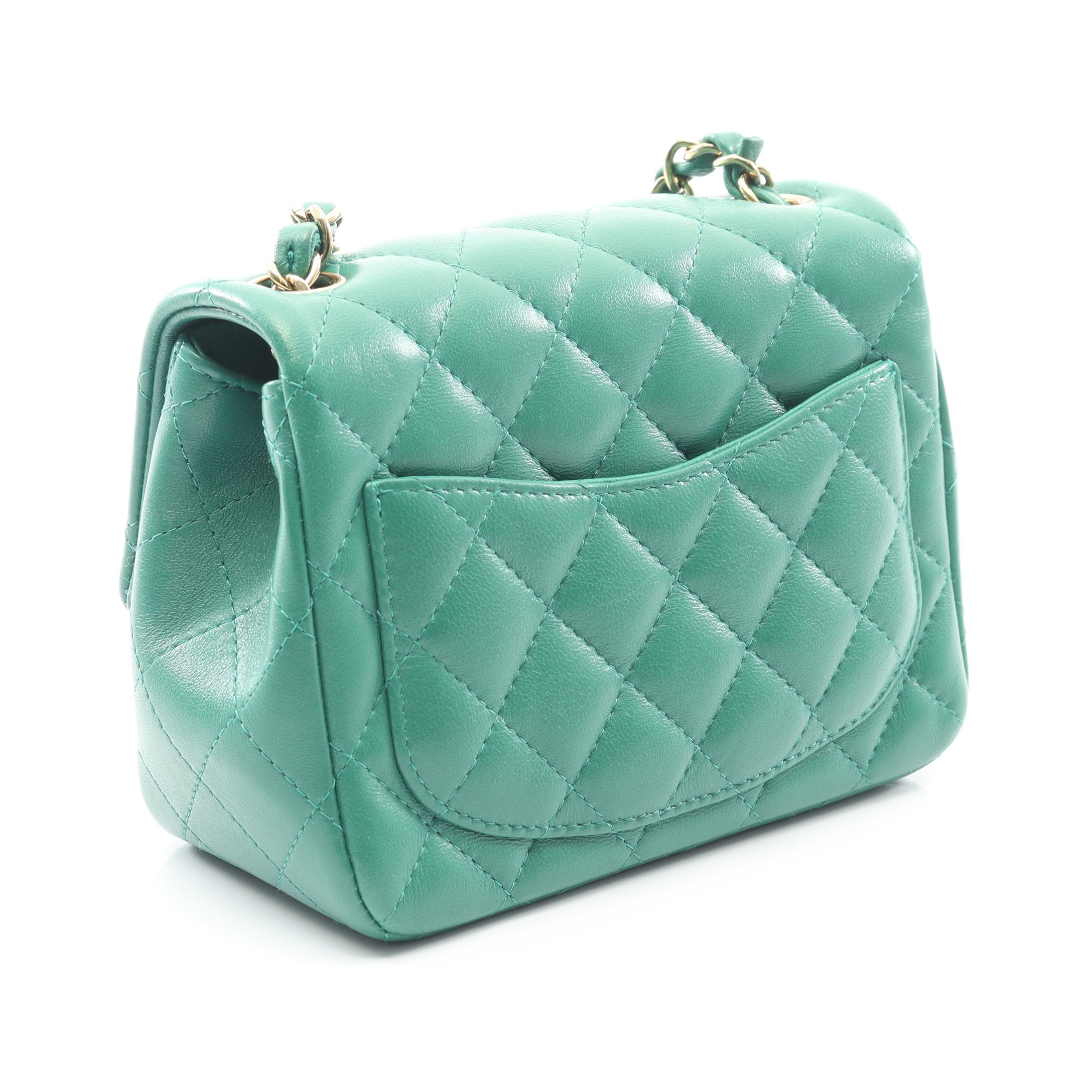 ミニマトラッセ チェーンショルダーバッグ ラムスキン グリーン